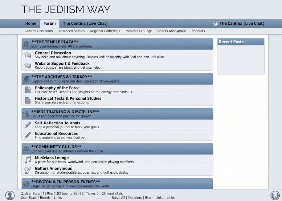 Placeholder for the first hosted website or forum home page.