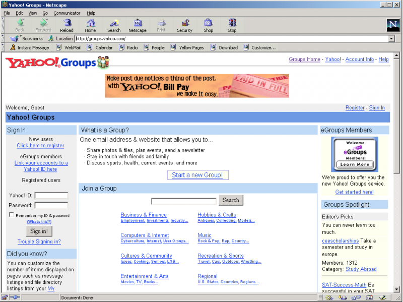 The Old Yahoo Groups